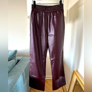 Burgundy Faux Leather Pants